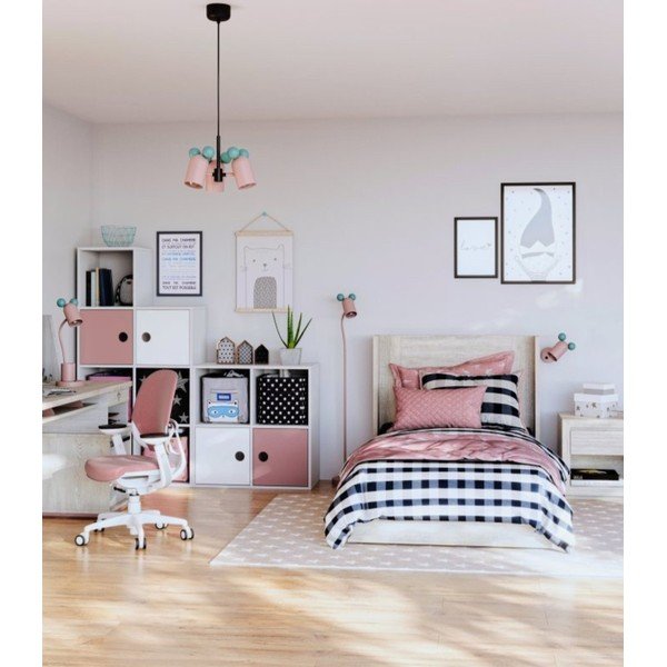 Helesinine-roosa laualamp metallist varjuga (kõrgus 50 cm) Mouse - GTV-image-2