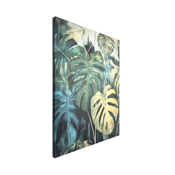 Käsitsi maalitud elementidega maal 70x100 cm Monstera - Styler-image-3