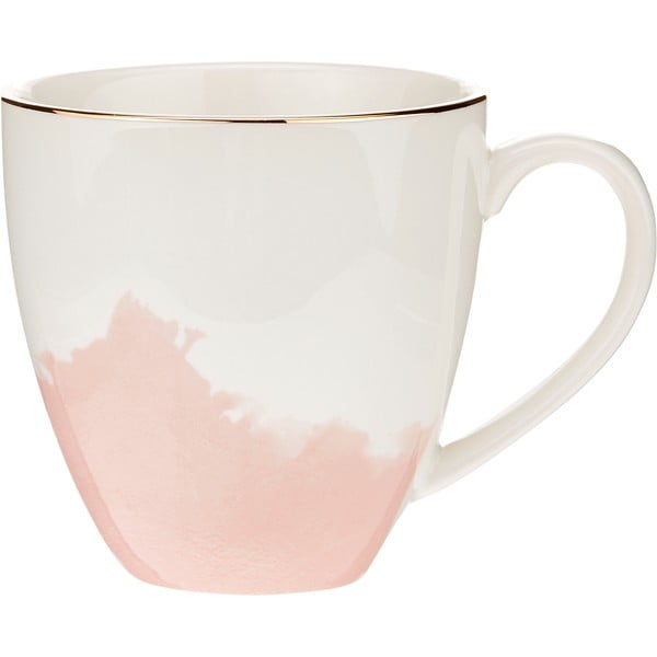 2 roosa ja valge portselanist kohvitassi komplekt Rosie - Westwing Collection