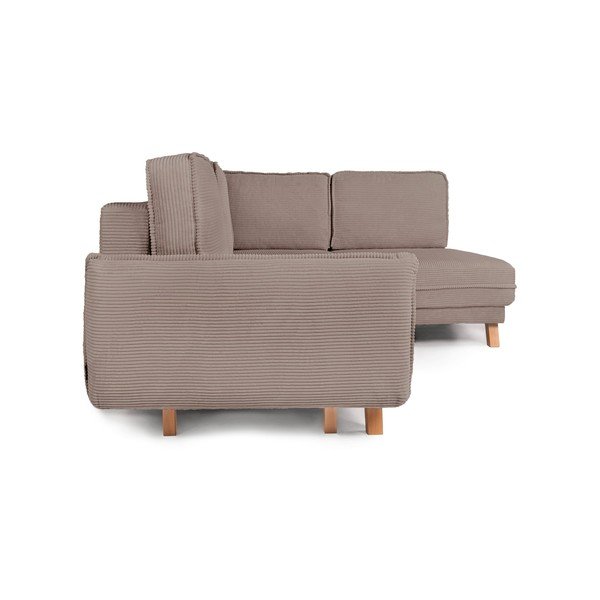 Taupe värvi velvetist diivanvoodi/panipaigaga nurgadiivan (vasak nurk/L-kujuline) Tori - Bonami Selection-image-4