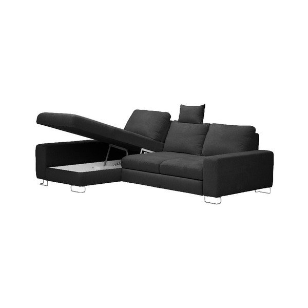 Tmavě šedá rohová rozkládací pohovka Windsor & Co Sofas, levý roh Alpha-image-3