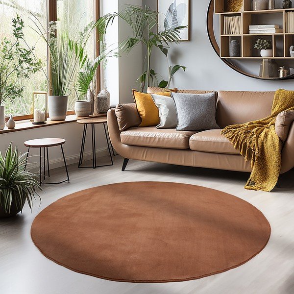 Pruun pestav ümmargune vaip ø 200 cm Sky - Ayyildiz Carpets-image-1