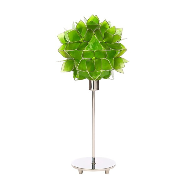 Perleťová stolní lampa Lotus, zelená