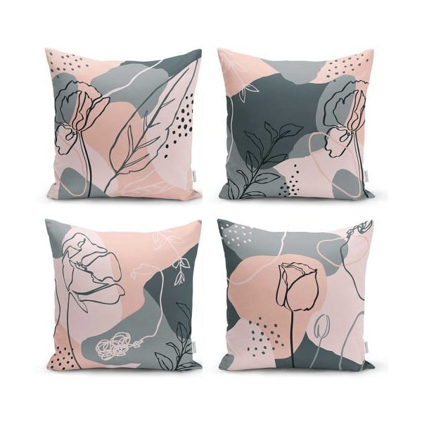 4 dekoratiivse padjapüüri komplekt Draw Art, 45 x 45 cm - Minimalist Cushion Covers