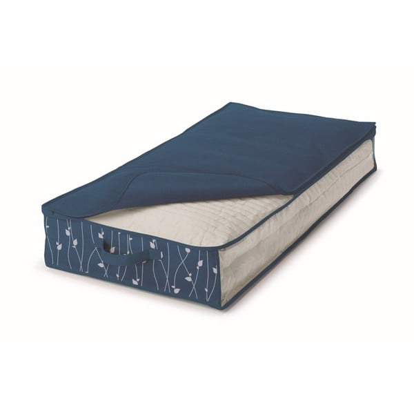 Modrý úložný box pod postel Cosatto Leaves, šířka 50 cm