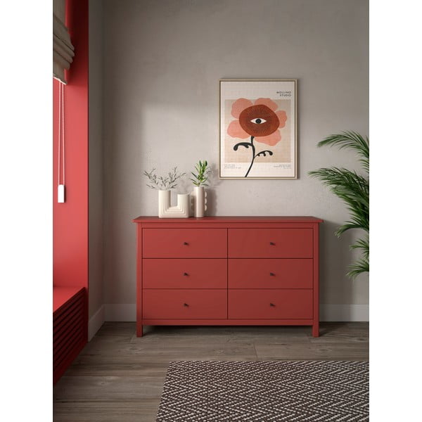 Punane madal kapp männist 130x80 cm Misti - Marckeric-image-1