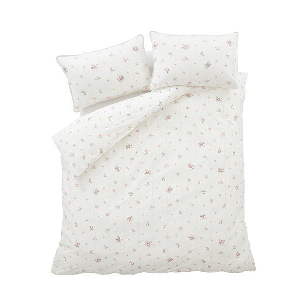 Kreemikas puuvillane perkaal-voodipesu ühele inimesele 135x200 cm Vintage Rosebud Lace - Bianca