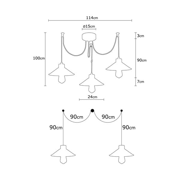 Rippvalgusti metallist varjuga Manavgat - Opviq lights-image-2