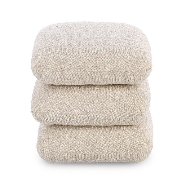 Bouclé kangast beež pouf Antara - Bizzotto-image-3