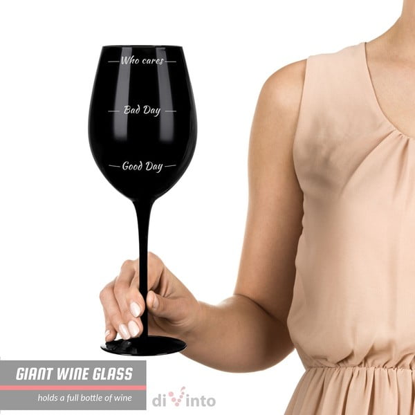 Černá sklenice na červené víno s pouzdrem Gift Republic Who cares?, 870 ml-image-4
