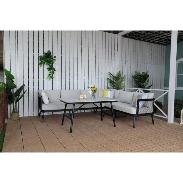 Hall alumiiniumist aiamööbli komplekt 5-le inimesele Edinburgh - Rojaplast-image-1