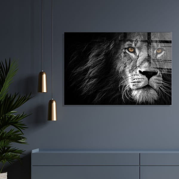 Klaasist maal 70x50 cm Lion - Wallity-image-1