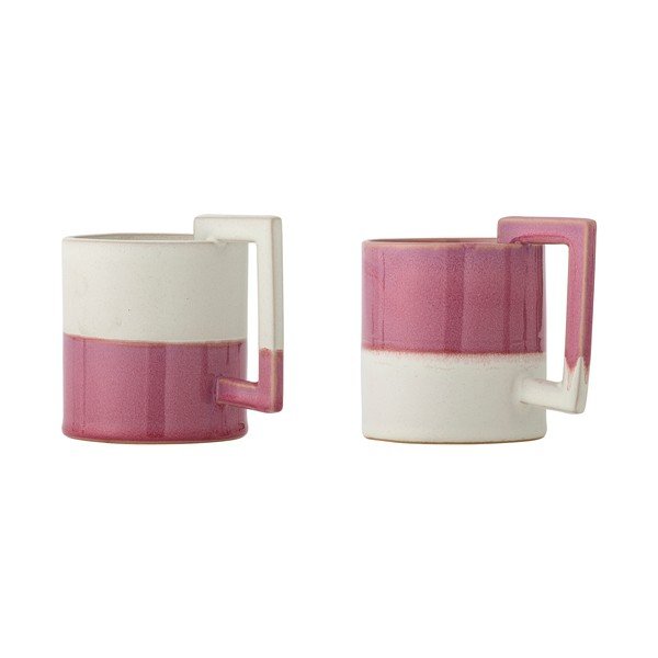 Roosad/kreemjad keraamilised kruusid komplektis 2 tk 375 ml Ranya - Bloomingville-image-2