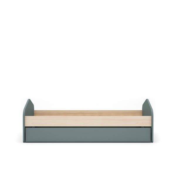 Hallikasroheline männispoonist lastevoodi koos väljatõmmatava voodi, voodipõhja ja panipaigaga 90x200 cm Estefania – Marckeric-image-2