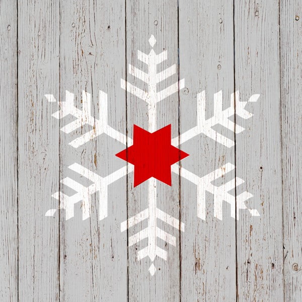 Balení 10 papírových ubrousků s vánočním motivem PPD Snowflake On Wood