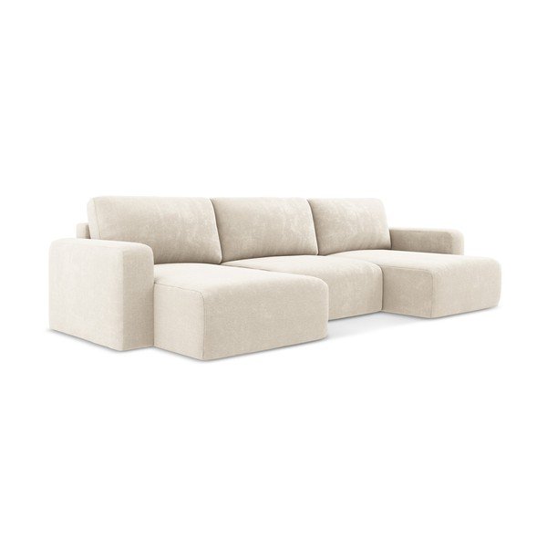 Kreemjas šenilldiivanvoodi/panipaigaga nurgadiivan (U-kujuline) Kona - Makamii-image-2