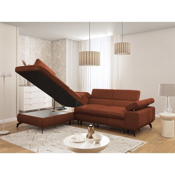 Terrakota värvi šenill-nurgadiivan (vasak nurk/L-kujuline) Marbeya - Ropez-image-4