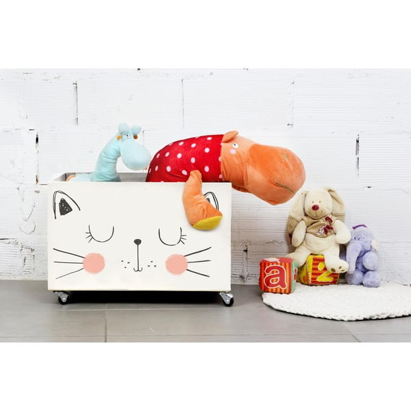 Puidust kast ratastel Kass - Little Nice Things-image-1