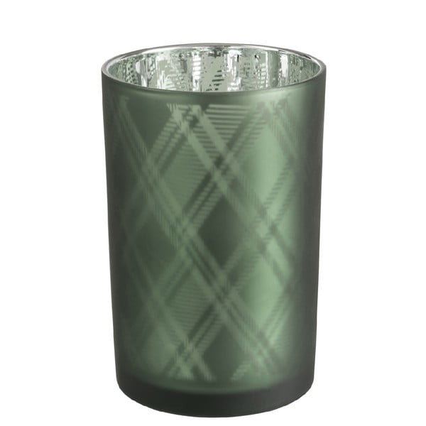 Zelený skleněný svícen J-Line Rhombus, ⌀ 12 cm