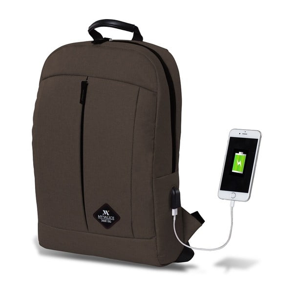 Tumepruun USB-portiga seljakott My Valice GALAXY Smart Bag - Myvalice