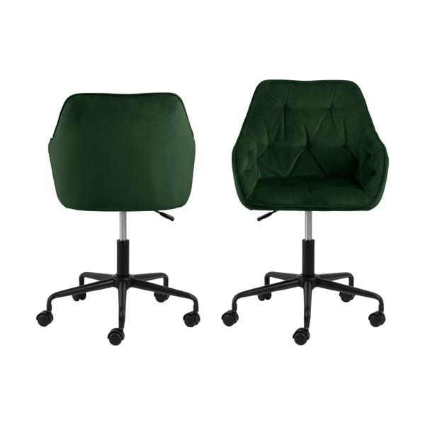 Roheline sametpinnaga kontoritool Brooke - Actona-image-4