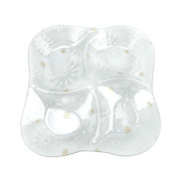 Serveermistaldrik klaasist jõulumustriga ø 28,5 cm Frosty Flakes – Dakls