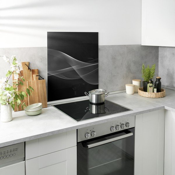 Karastatud klaasist pliidi seinakate 70x60 cm Smoke - Wenko-image-1