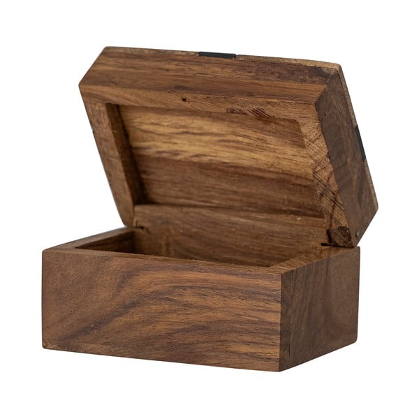 Pruun dekoratiivne puidust hoiukarp 6,5x4,5x4 cm Cemile - Bloomingville-image-2