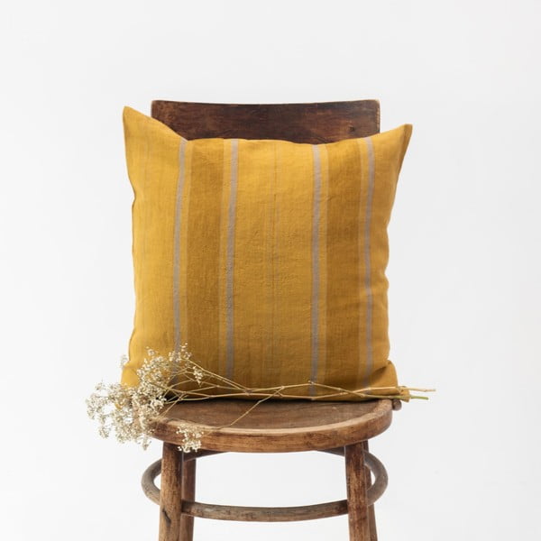 Linane padjapüür 40x40 cm Amber Bronze Stripes - Linen Tales