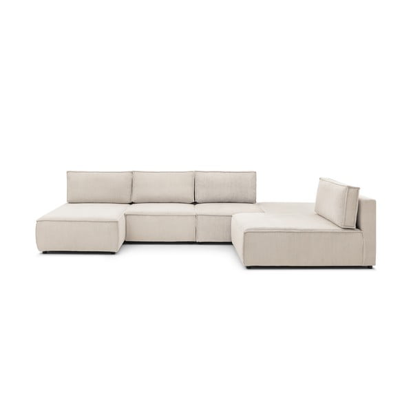 Kreem velvetist nurgadiivan, muutuv  Nihad modular - Bobochic Paris-image-3