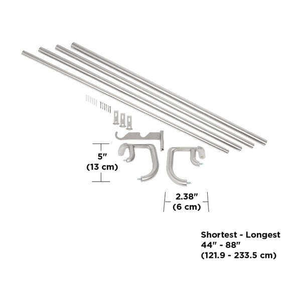 Pikendatav topelt roostevabast terasest karniis 224 - 366 cm Twilight - Umbra-image-4