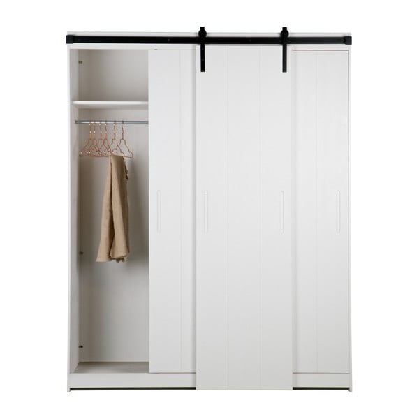 Bílá konstrukce skříně s posuvnými dveřmi WOOOD Luuk-image-1