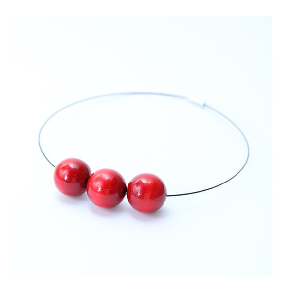 Červený dřevěný náhrdelník Ko-ra-le Simple