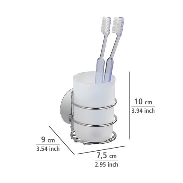 Hall roostevabast terasest isekinituv vannitoatarvikute komplekt Turbo-Loc - Wenko-image-2