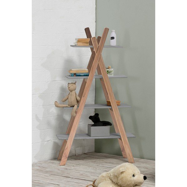 Laste raamaturiiul hallide riiulitega, millel on männipuidust konstruktsioon Elisa - Marckeric-image-1