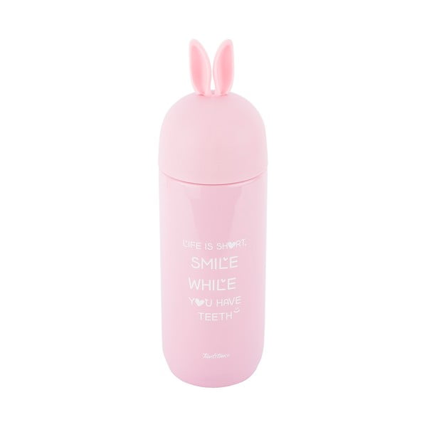 Růžová nerezová termoláhev Tantitoni Cute Rabbit, 280 ml