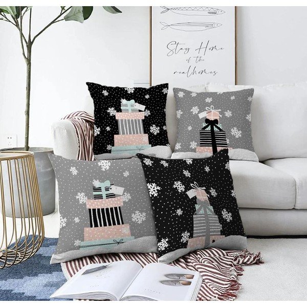 Padjapüürid jõulumotiiviga 43x43 cm komplektis 4 tk Meryy Christmas - Mila Home
