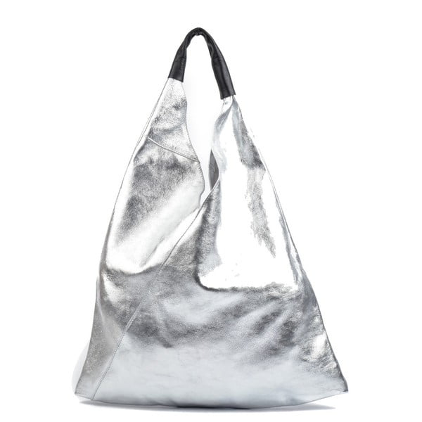Kožená kabelka ve stříbrné barvě Isabella Rhea Duroto