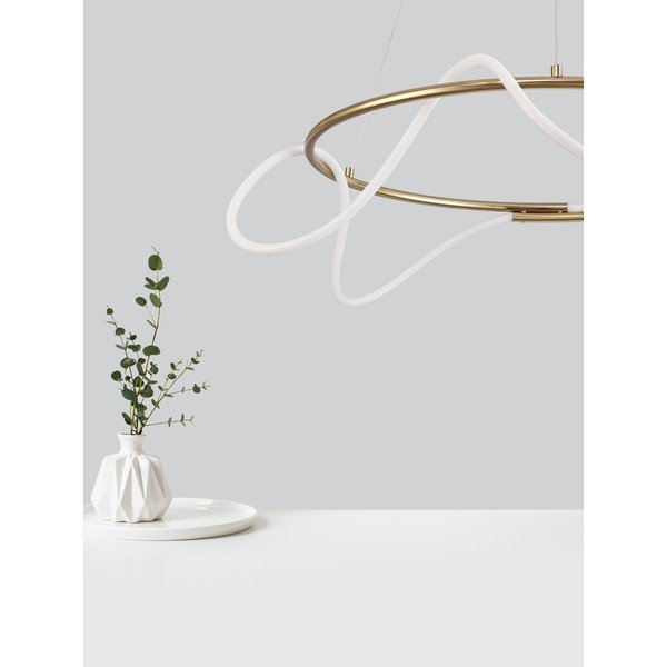 Alumiiniumist hämardatav LED-ripatslamp kuldses värvitoonis akrüülklaasist varjuga, läbimõõduga 70 cm Tiriac - Nova Luce-image-3