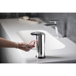 Hõbedane roostevabast terasest puutevaba seebidosaator 240 ml Aqualine - Sapho