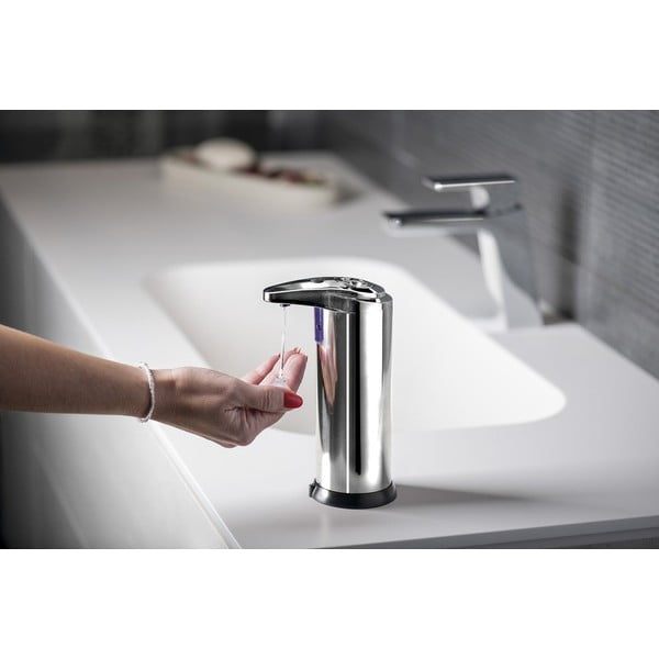 Hõbedane roostevabast terasest puutevaba seebidosaator 240 ml Aqualine - Sapho-image-1