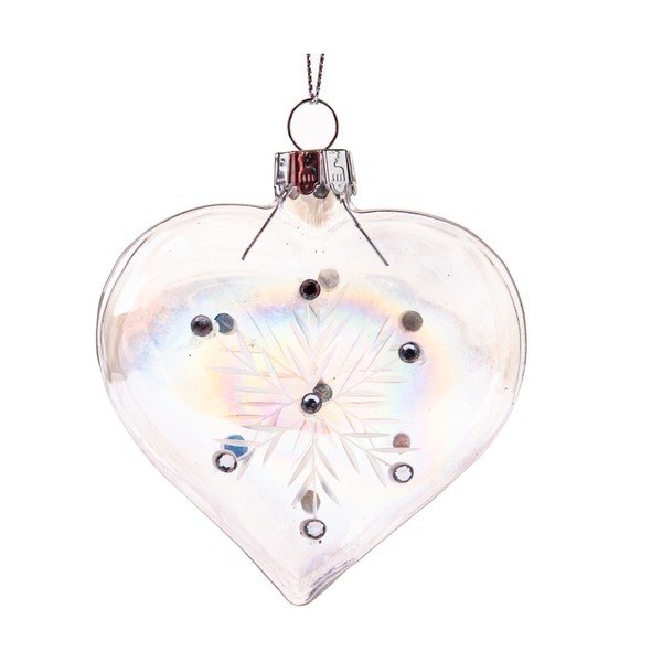 Klaasist jõulukaunistus 8,5 cm Heart – Dakls