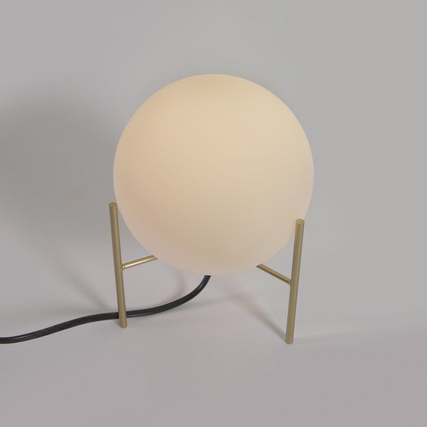 Valge ja kuldse klaasvarjundiga laualamp (kõrgus 22 cm) Seina - Kave Home-image-2