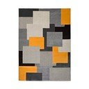 Hall ja oranž vaip Leo Square, 140 x 200 cm - Universal