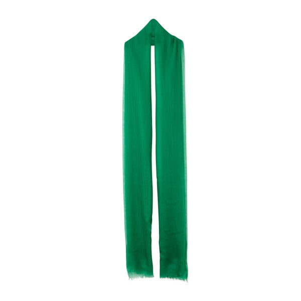Zelená tenká kašmírová šála Bel cashmere Mila, 240 x 110 cm