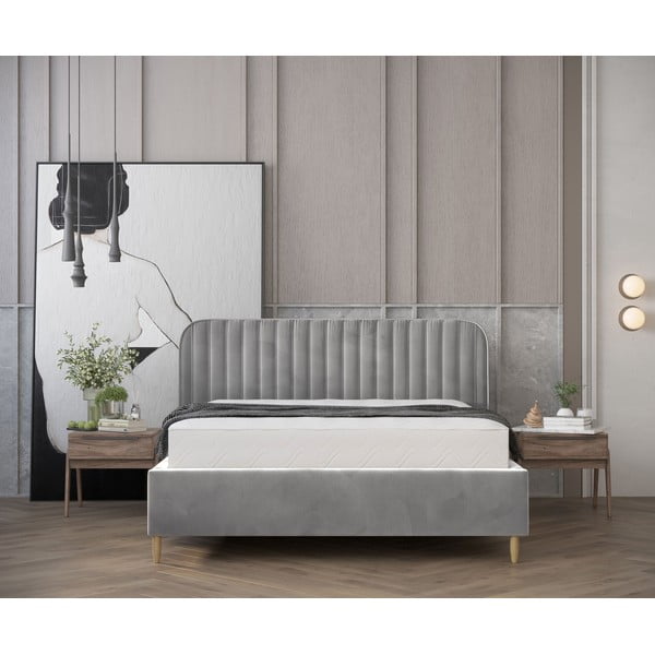 Hall polsterdatud kaheinimesevoodi koos voodipõhja ja panipaigaga 160x200cm Noto - Maison de Rêve-image-4