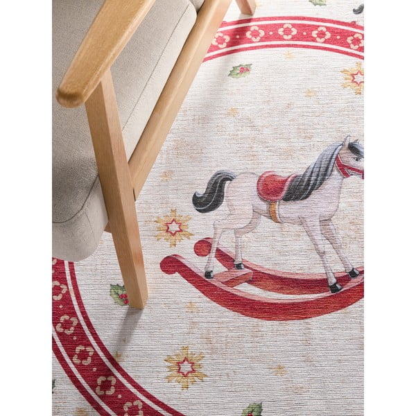 Punane ümmargune jõulumotiiviga vaip ø 160 cm Toy's Delight Rocking Horse - Villeroy&Boch-image-2