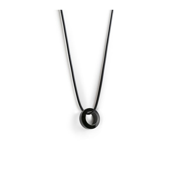 Pánský černý náhrdelník s černým přívěskem z nerezové oceli Monomen Rondo