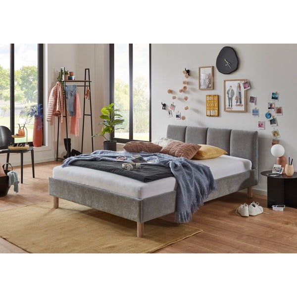 Hall polsterdatud üheinimesevoodi ilma liistudeta 120x200 cm Joker - Meise Möbel-image-1