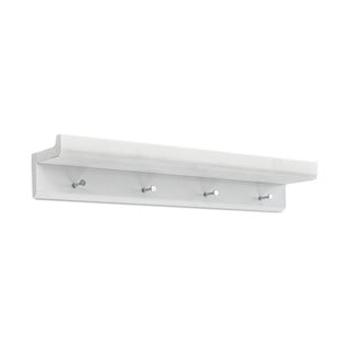 Valge kuusepuidust seinanagi riiuliga Trays - Tomasucci